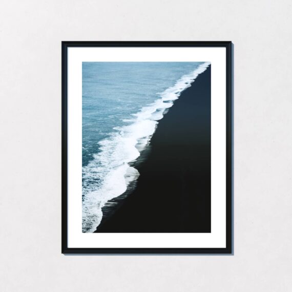 Black sand beach print