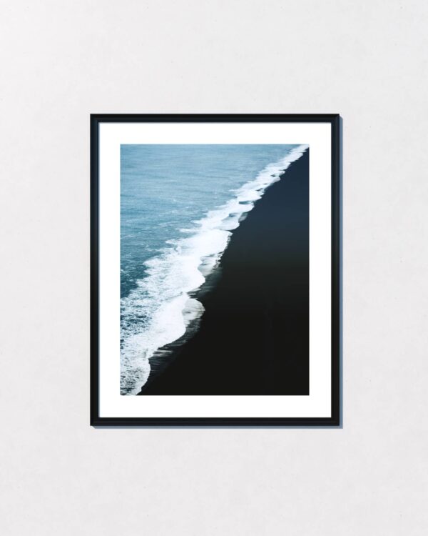 Black sand beach print